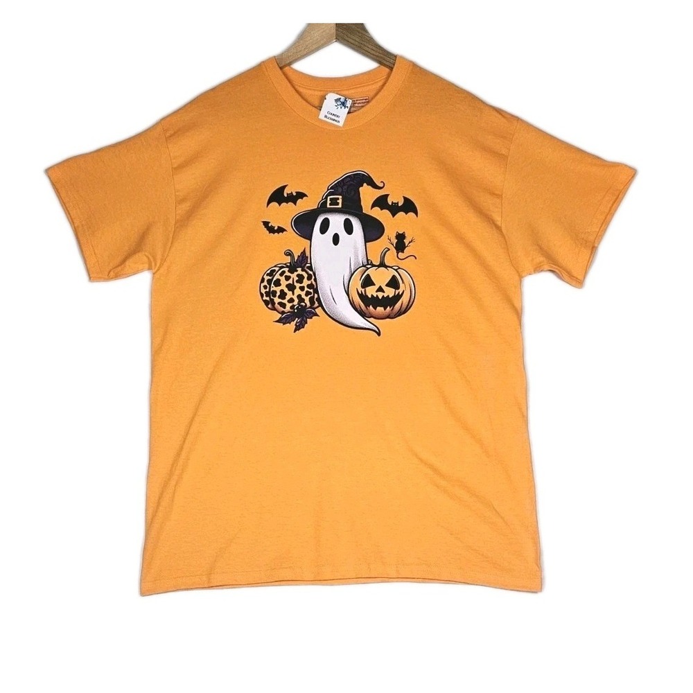 Cute Halloween Ghost With Pumpkins Fall Seasonal Shirt Small Gift‎ Get Together